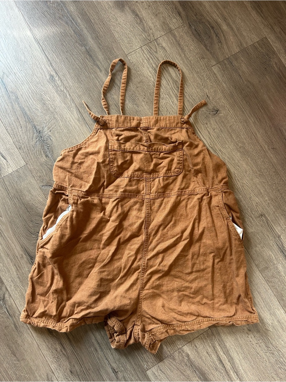 Old navy large brown spaghetti strap shorts romper overalls